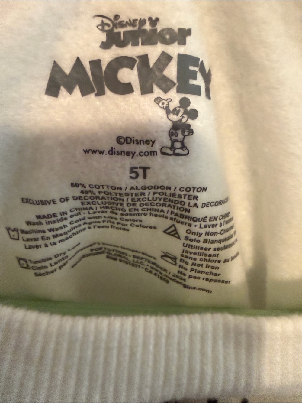 Disney White Sweatshirt with Black Mickey Print - Picture 3 of 4